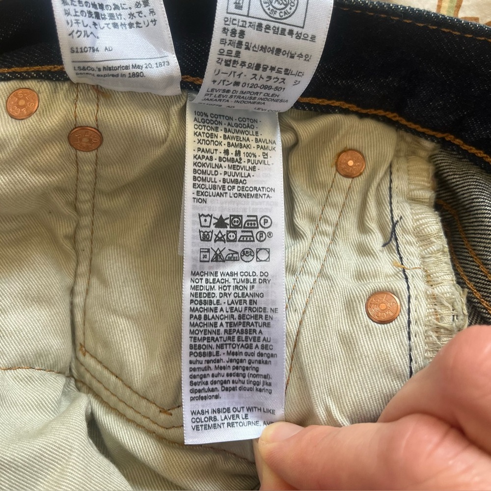 NWT Men’s Levi's 501 Original Fit Selvedge Jeans Size 34 x 32 in Bounty Hunter - Picture 12 of 16